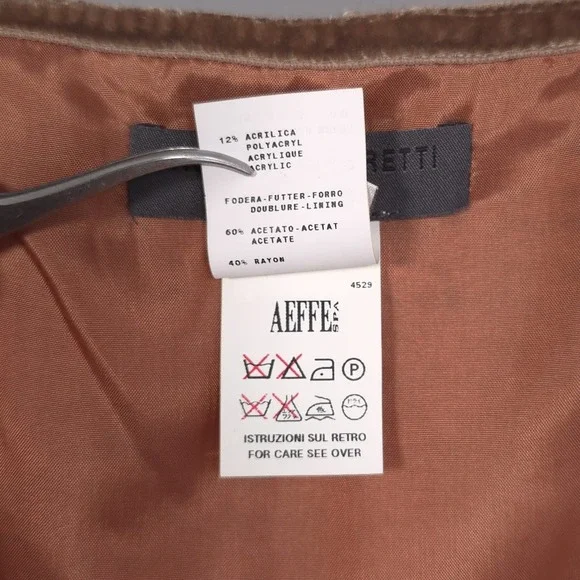 ALBERTA FERRETI ITALY‎ MADE Women's Skirt 6 VIRGIN WOOL Blend Knit Straight Tan